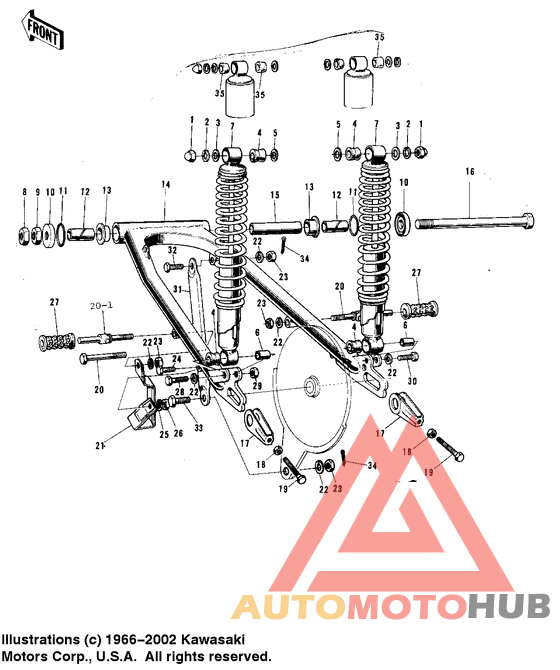 Swing arm/shock absorbers
