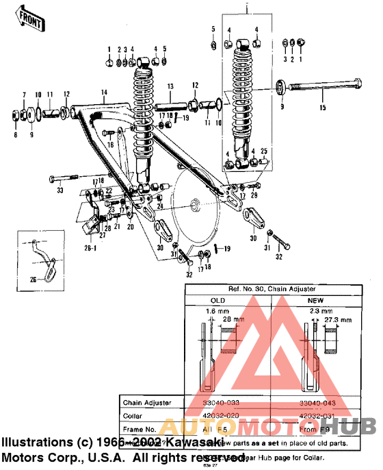Swing arm/shock absorbers