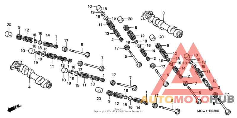 Camshaft + valve (fr.)