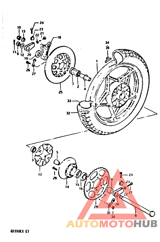 Rear wheel complete assy