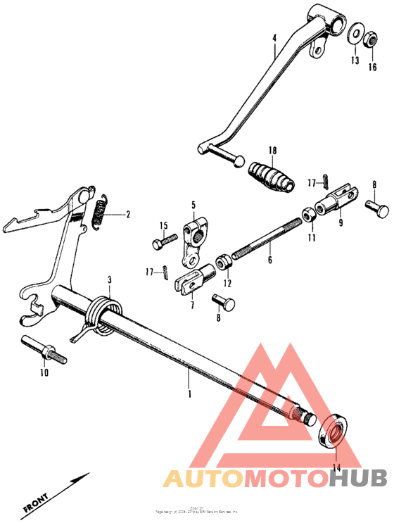 Gearshift spindle + change pedal