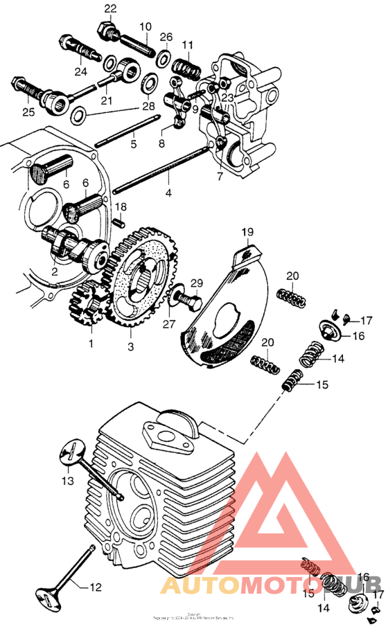 Camshaft + valve + oil pump