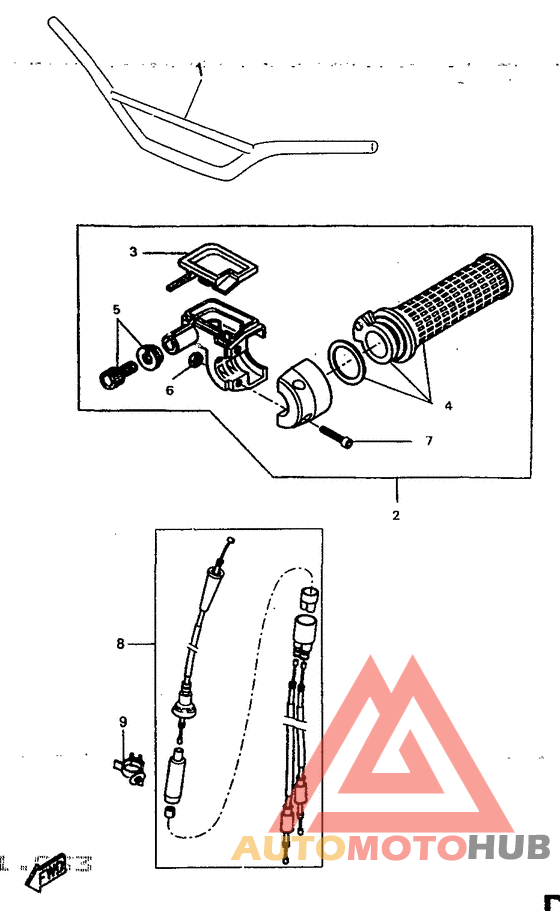 Steering handle. cable