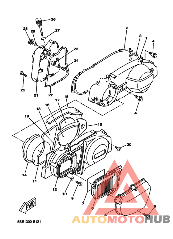 Crankcase cover ass`y  (v