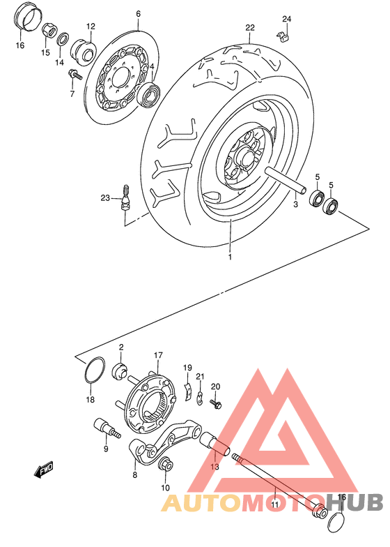 Rear wheel complete assy