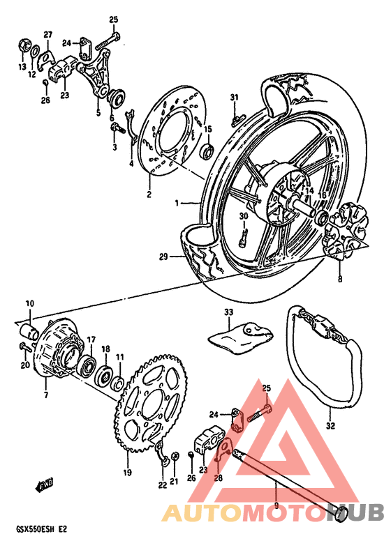 Rear wheel complete assy