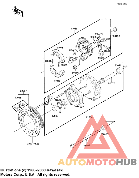 Rear hub/brake/chain