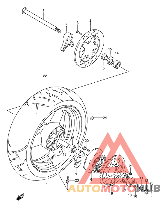Rear wheel complete assy