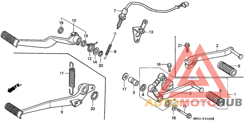 Brake pedal/change pedal