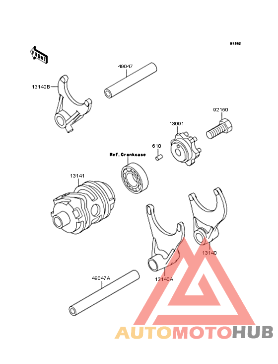 Gear change drum & forks