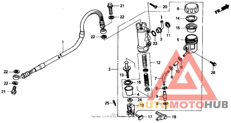 Rear brake master cylinder 90-91