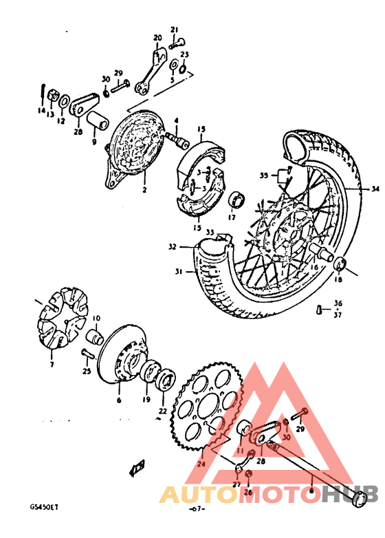 Rear wheel complete assy