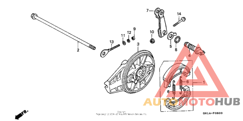 Rear brake + rear brake panel