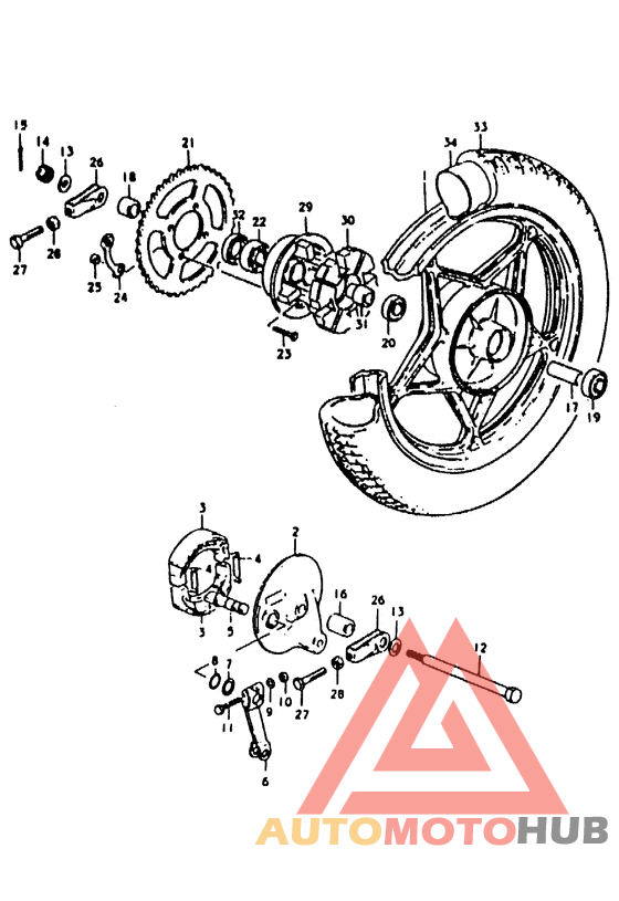 Rear wheel complete assy