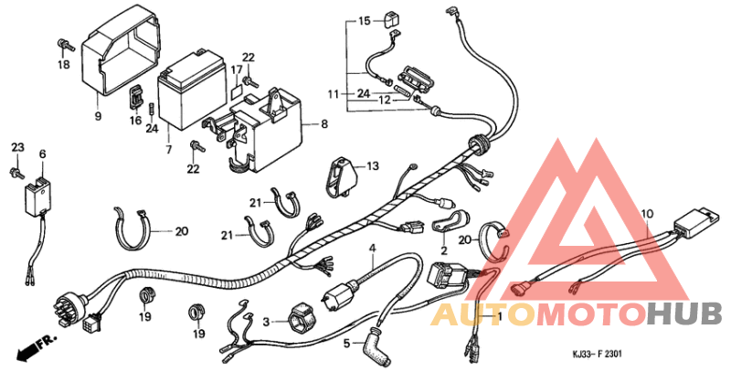 Wire harness/battery