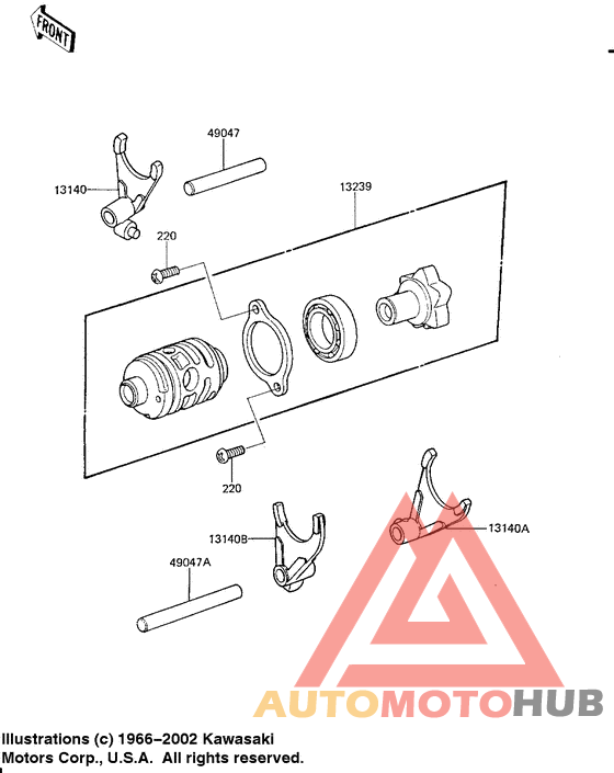 Gear change drum & forks