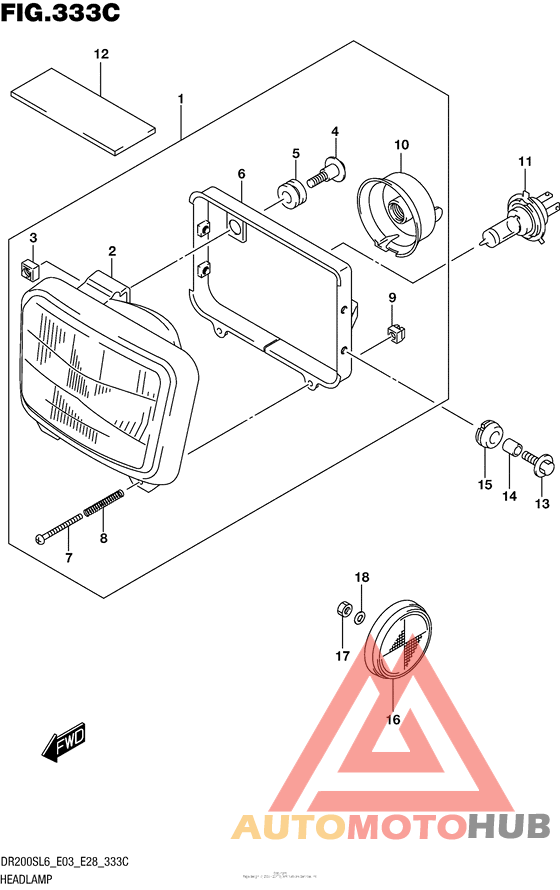 Headlamp (Dr200Sl6 E33)