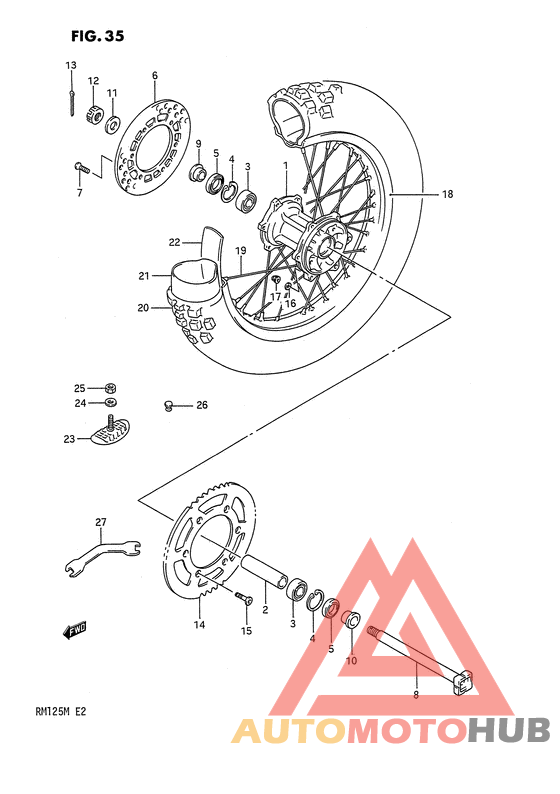 Rear wheel complete assy