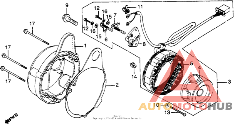 Alternator cover + alternator