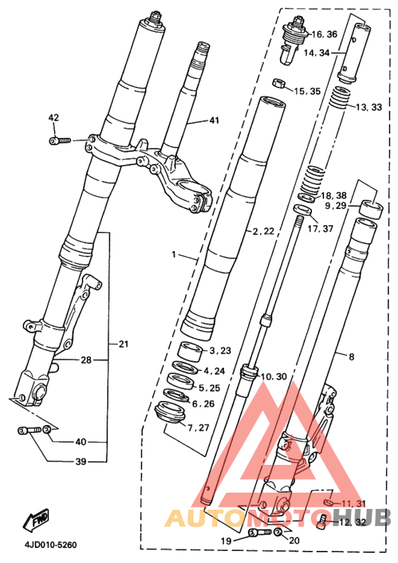 Front fork assy(ur silv
