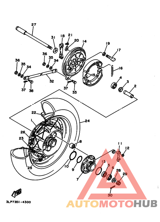 Rear wheel complete assy