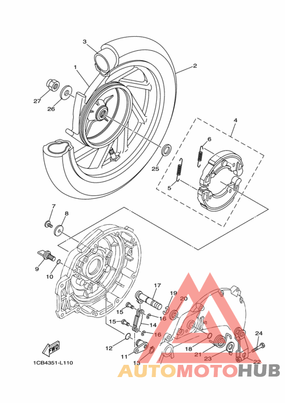Rear wheel complete assy