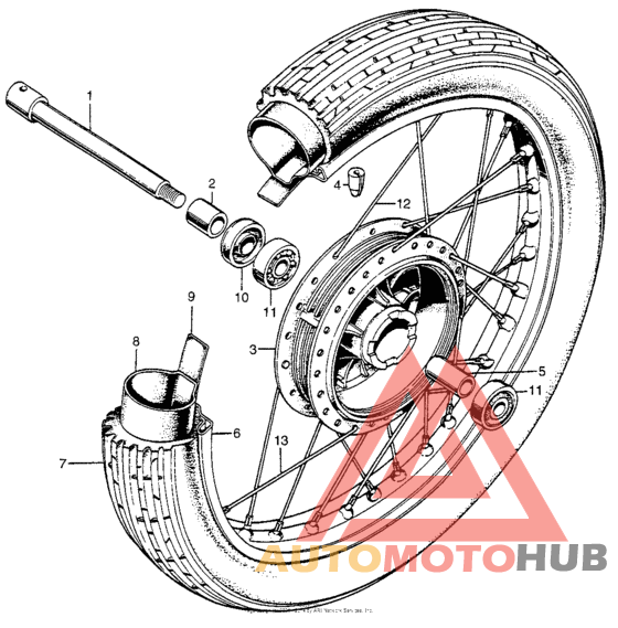 Cl350k5 front wheel + axle