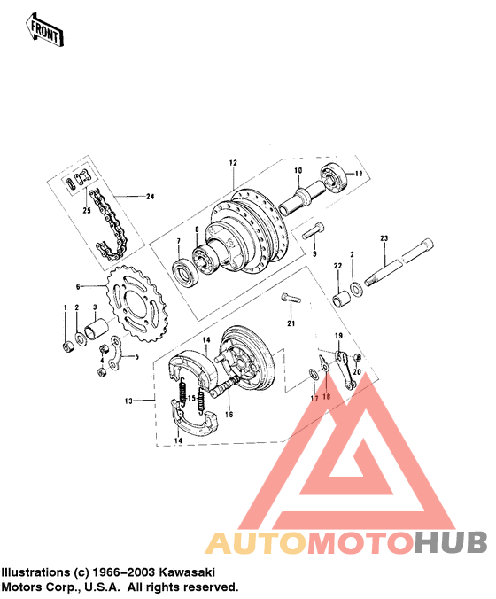 Rear hub/brake /chain