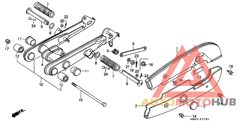 Rear fork/chain case