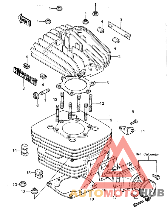 Cylinder head/cylinder/reed valve
