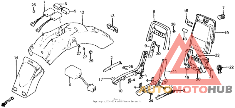 Rear fender + spark unit