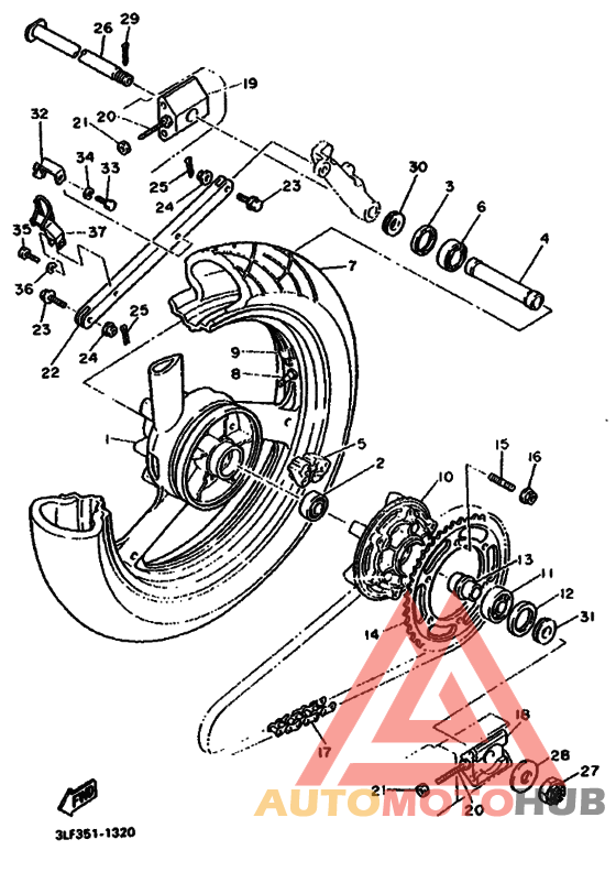 Rear wheel complete assy