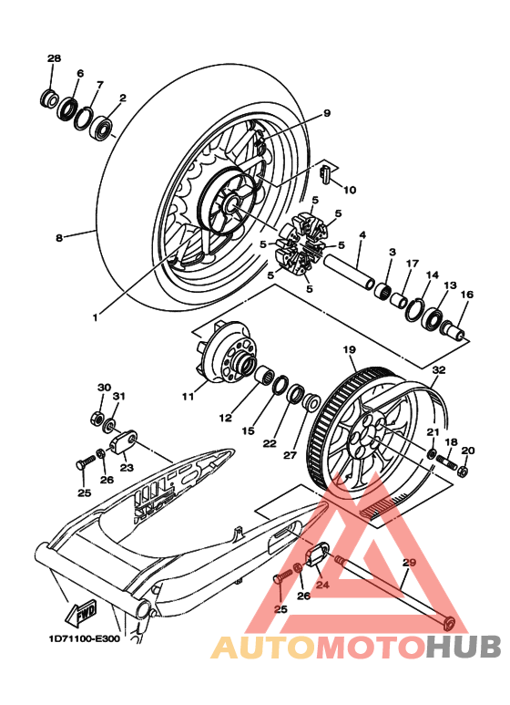 Rear wheel complete assy