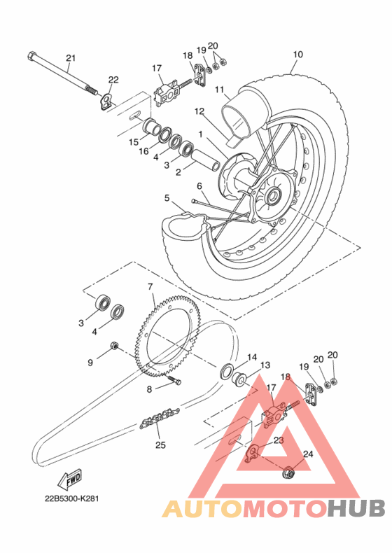 Rear wheel complete assy