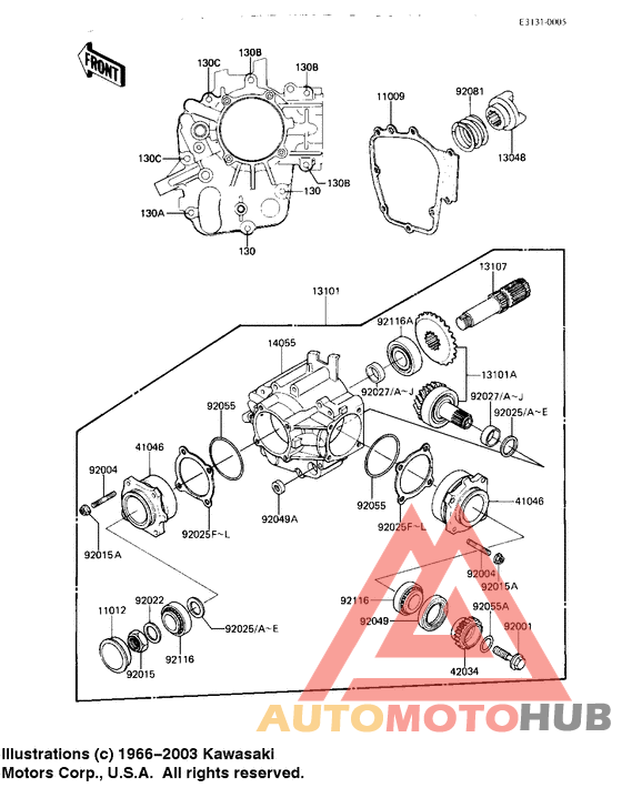 Front bevel gears