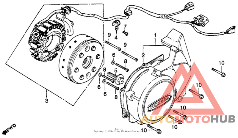 Left crankcase cover + generator