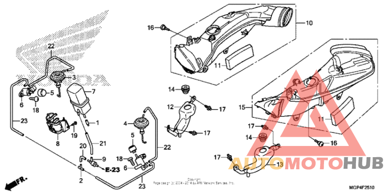 Air intake duct + solenoid valve