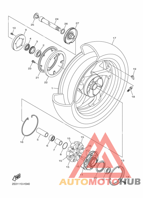 Rear wheel complete assy