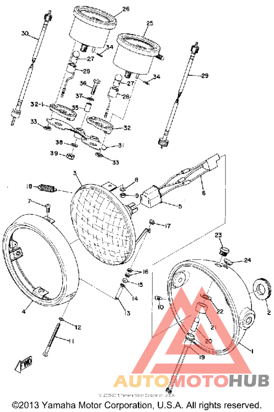 Head lamp & speedometer-tachometer