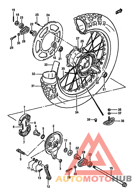 Rear wheel complete assy