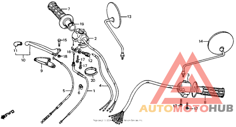 Handle lever + switch + cable