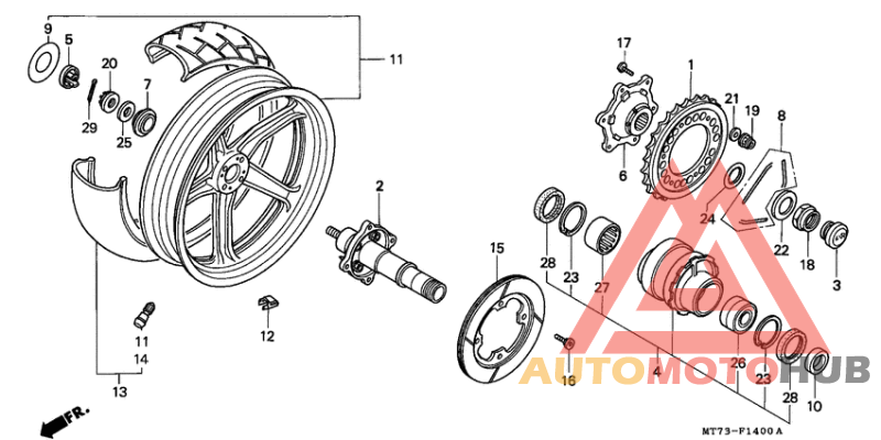 Rear wheel complete assy