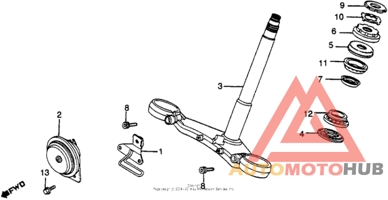 Steering stem + horn