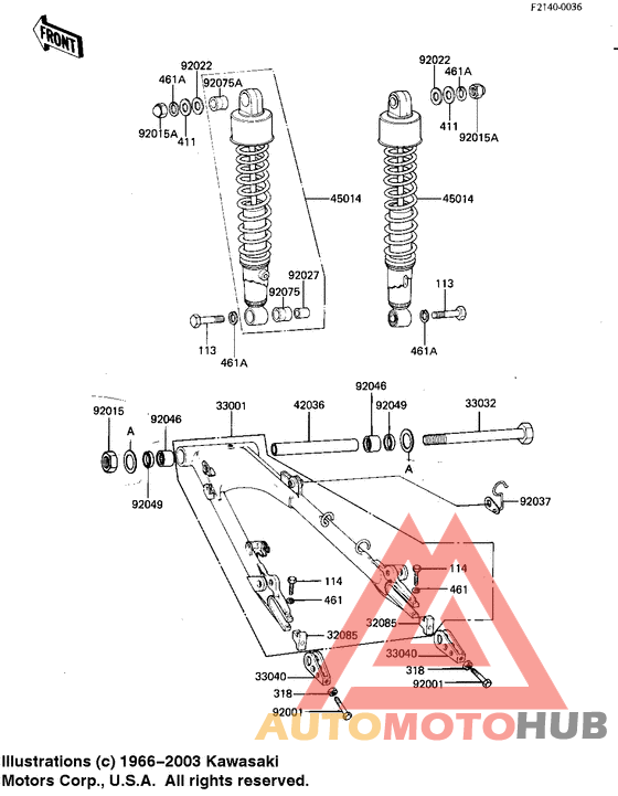 Swing arm/shock absorbers