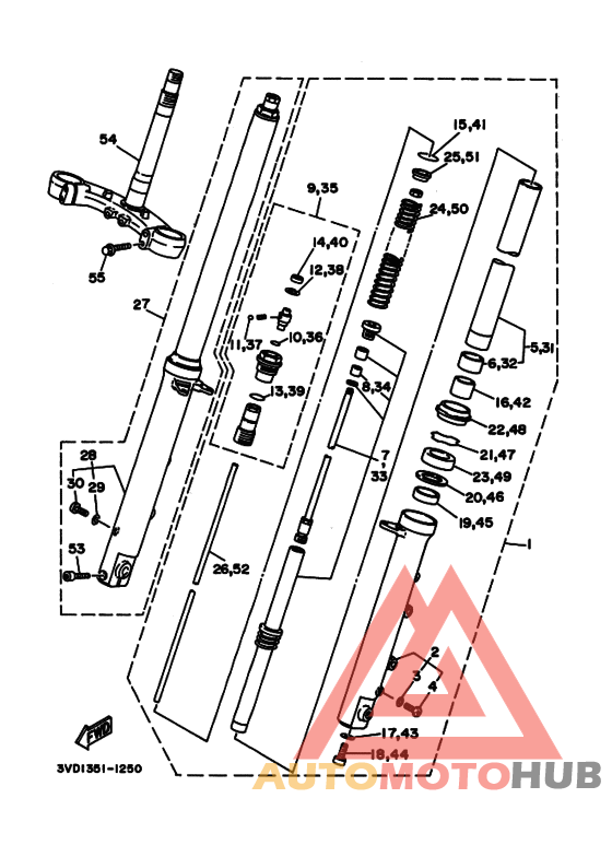 Front fork assy(ur silv