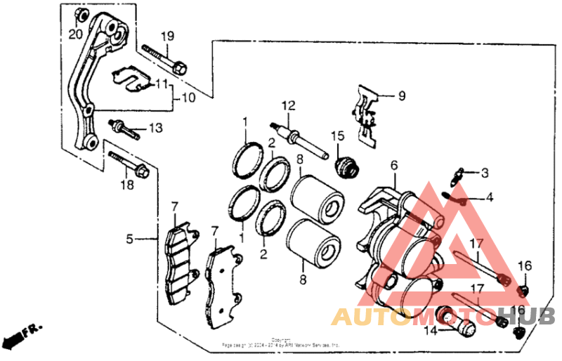 Fr. brake caliper 84-86
