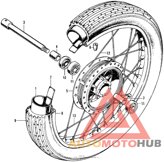 Front wheel + axle