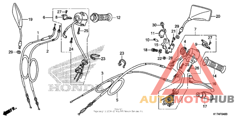 Handle lever + switch + cable
