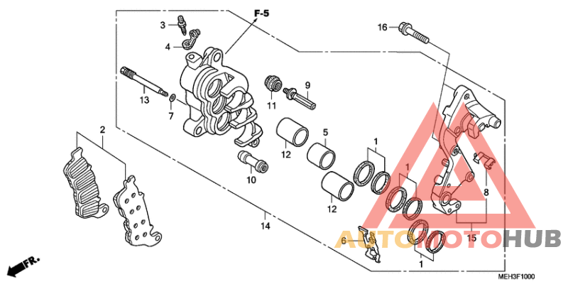 R. front brake caliper
