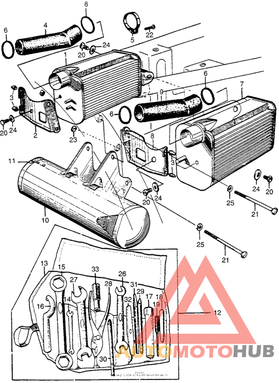 Air cleaner + tool case + tools